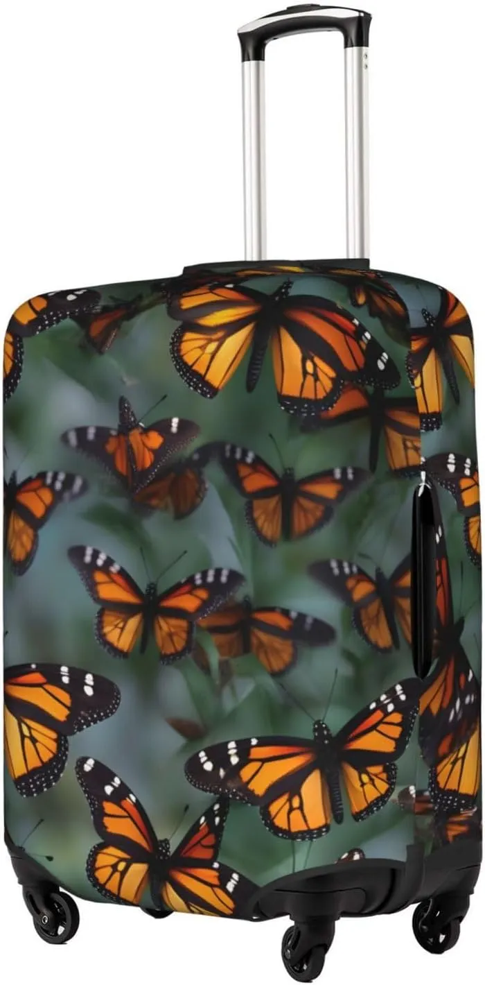 Monarch Butterflies Travel Luggage Cover Suitcase Protector Fits 18-22 Inch Luggage,Anti Scratch Dirt Covers