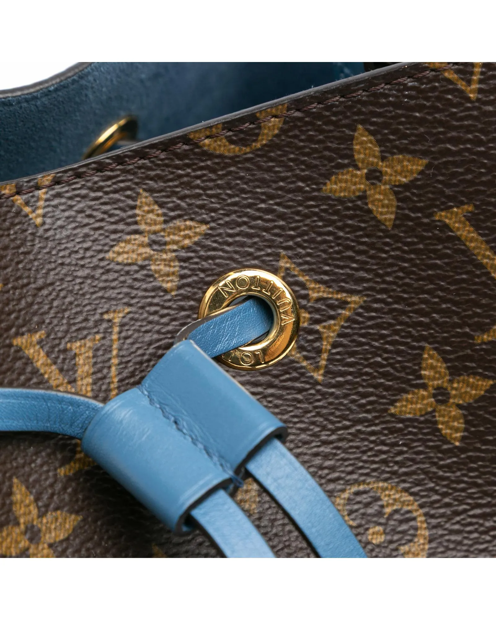Monogram Canvas Bucket Bag with Adjustable Leather Strap