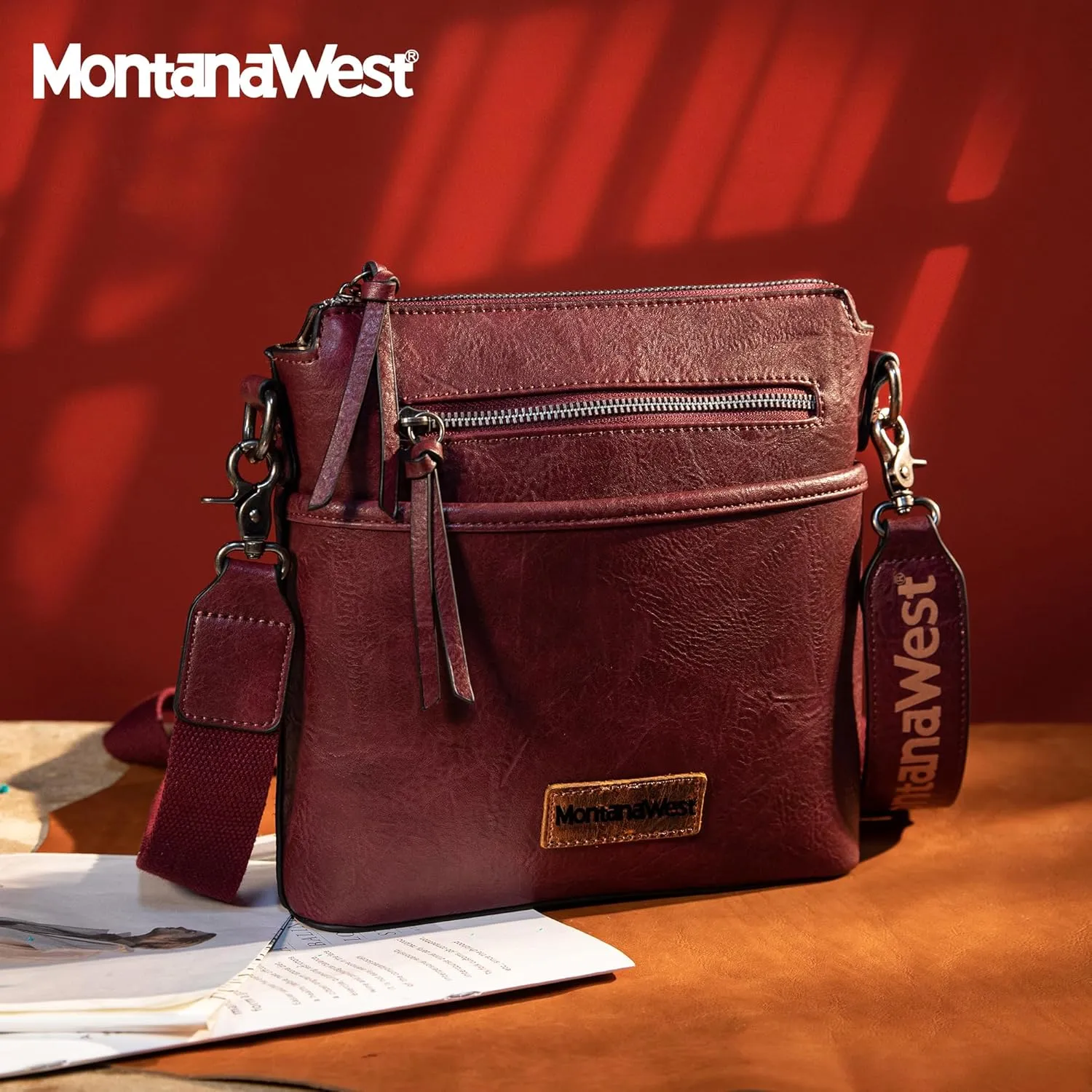 Montana West Crossbody Bag for Women Multi Pocket Cross Body Bag Purses with Guitar Strap
