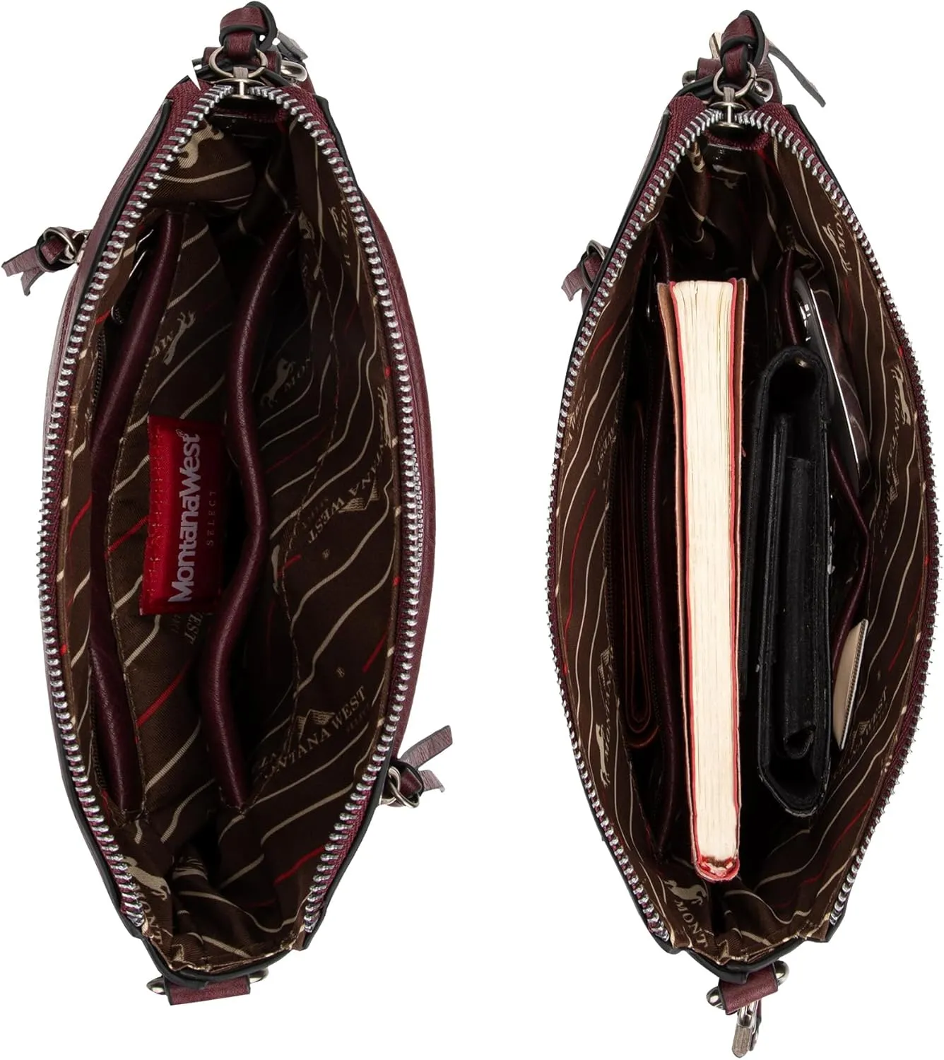 Montana West Crossbody Bag for Women Multi Pocket Cross Body Bag Purses with Guitar Strap
