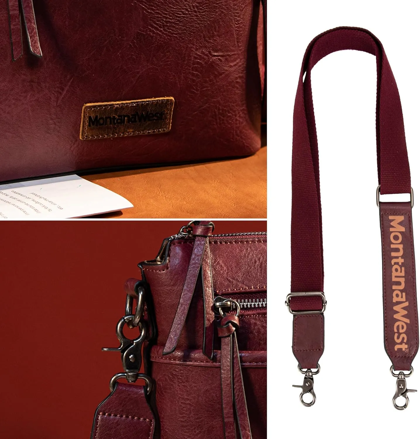 Montana West Crossbody Bag for Women Multi Pocket Cross Body Bag Purses with Guitar Strap