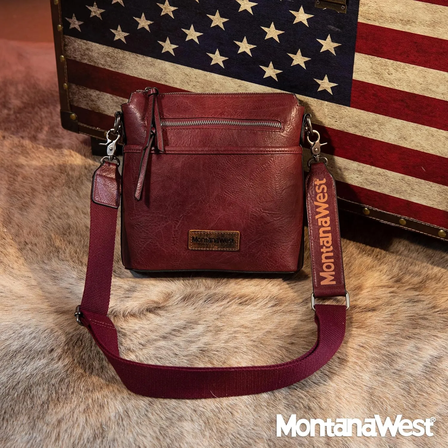 Montana West Crossbody Bag for Women Multi Pocket Cross Body Bag Purses with Guitar Strap