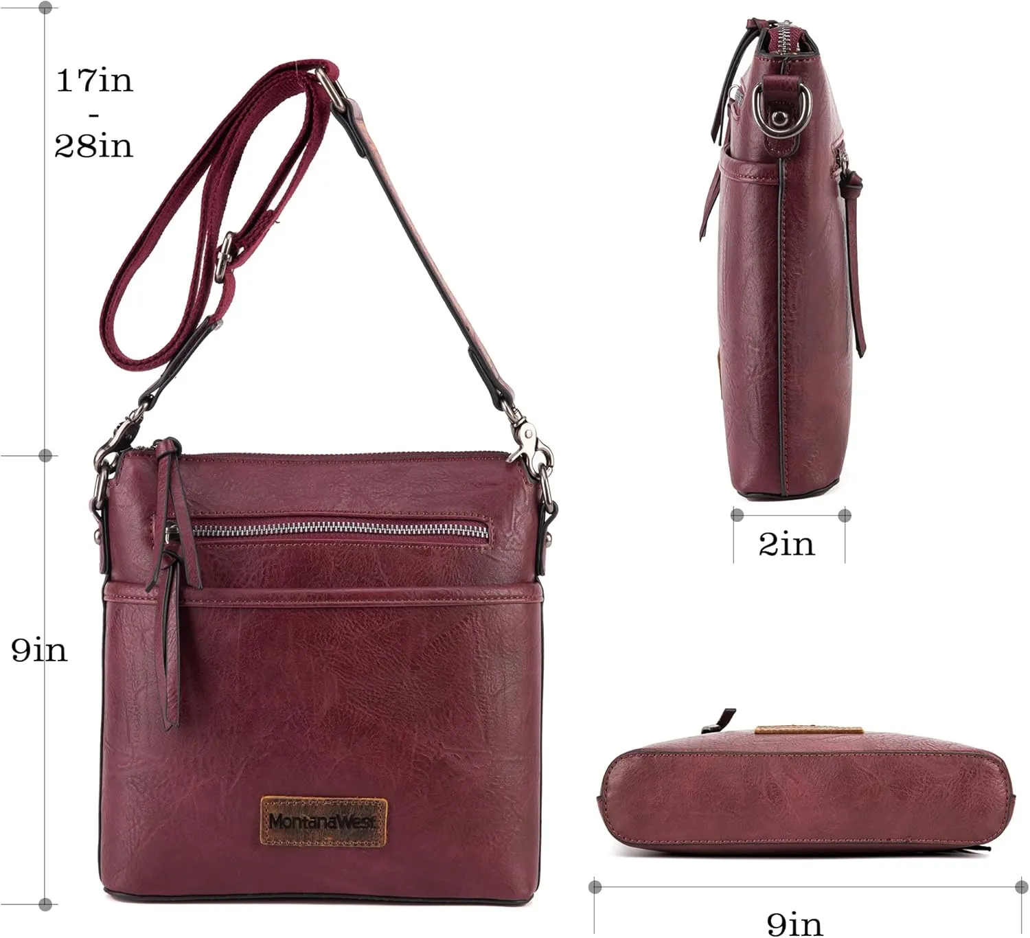 Montana West Crossbody Bag for Women Multi Pocket Cross Body Bag Purses with Guitar Strap