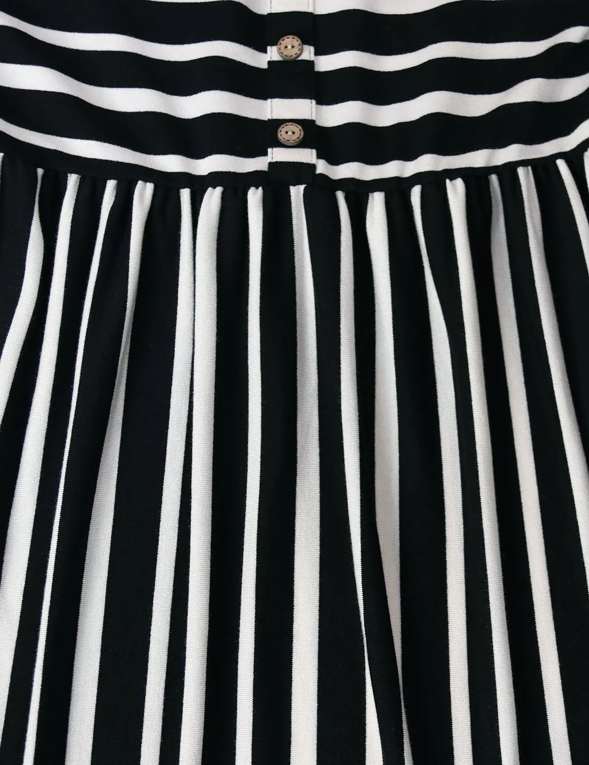 MOQIVGI Womens Spaghetti Strap Button Detail Pleated Summer Casual Stripe Dresses