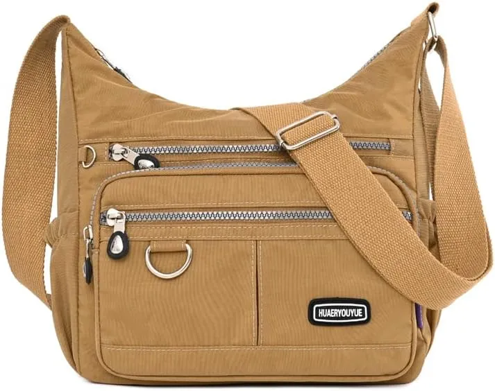 Mulit-Pockets Nylon Crossbody Bag for Women Waterproof Shoulder Bag Travel Purses and Handbag