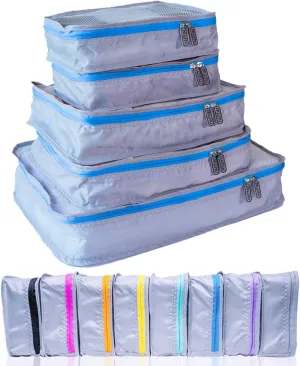 MUMI Packing Cubes – 5-Piece Compression Packing Cubes for Travel, Luggage Organizers for Suitcases, Carry-On Bags, Backpacks, and Duffel Bags – Space-Saving Travel Essentials - Blue