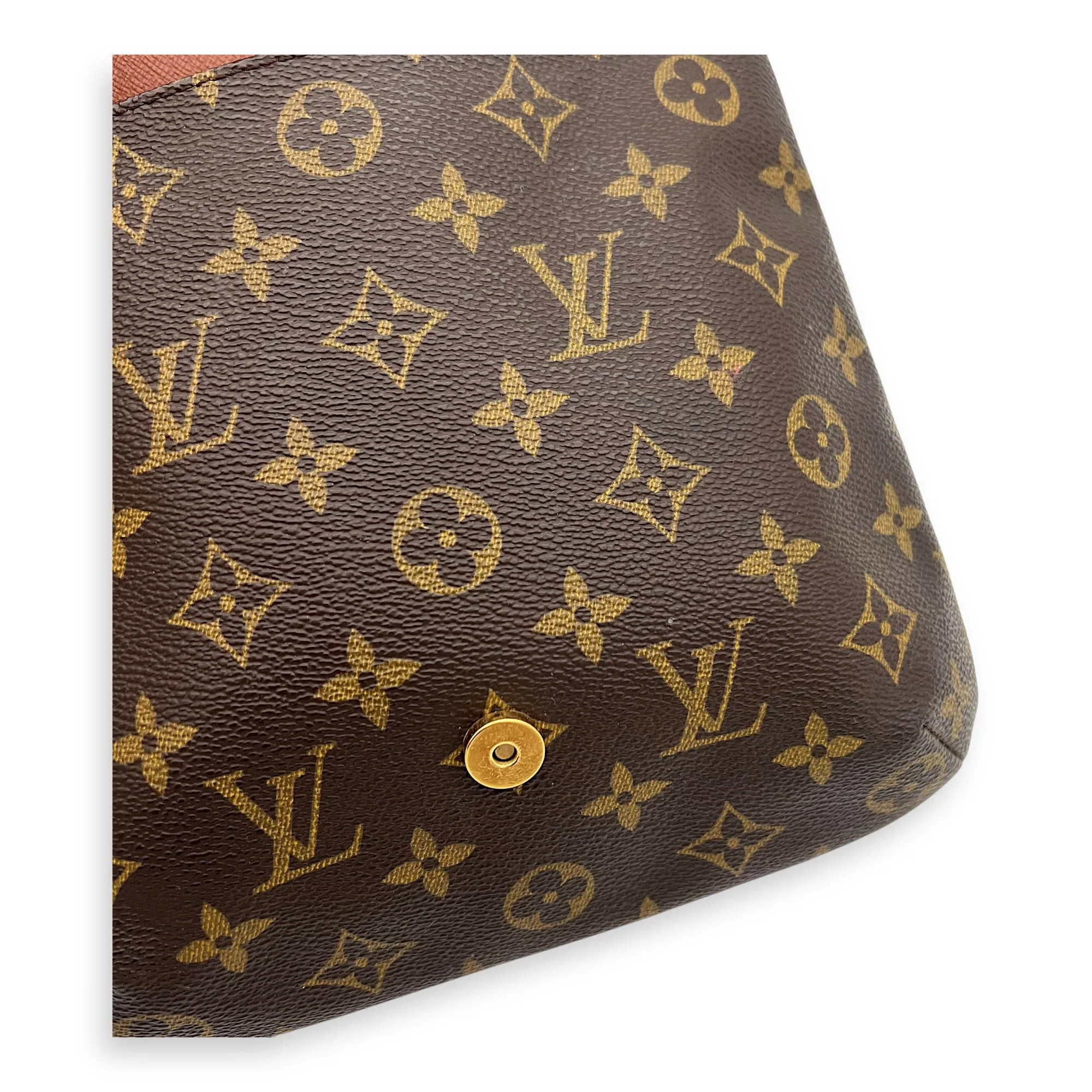 Musette Salsa Brown Crossbody Bag in Monogram Coated Canvas, Gold hardware