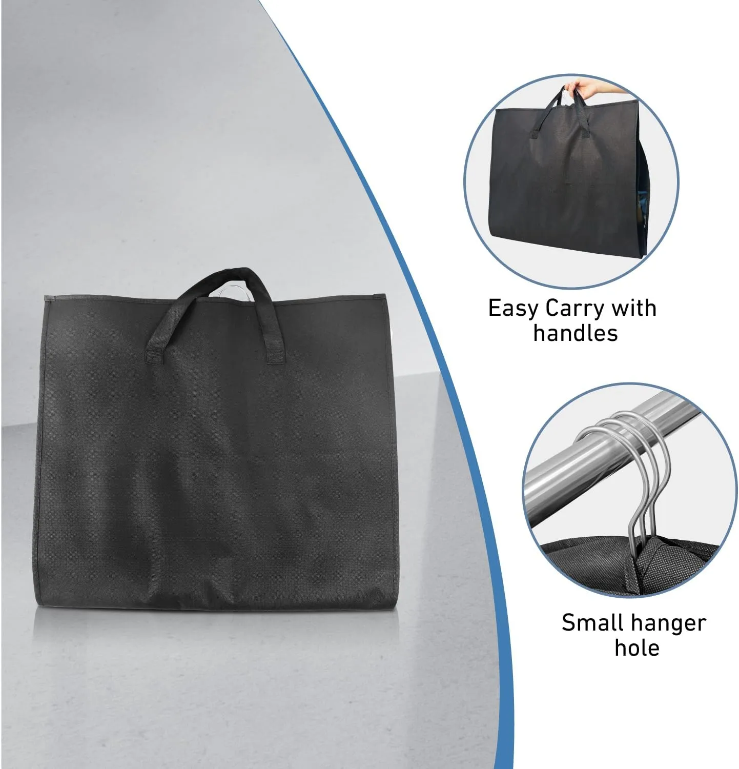 Myee 43" Garment Bags for Closet Storage Hanging Clothes Suit Covers with Clear Window, Moth Proof Wardrobe Bag for Coat Dresses Shirt, Moving Packing, 4 Packs