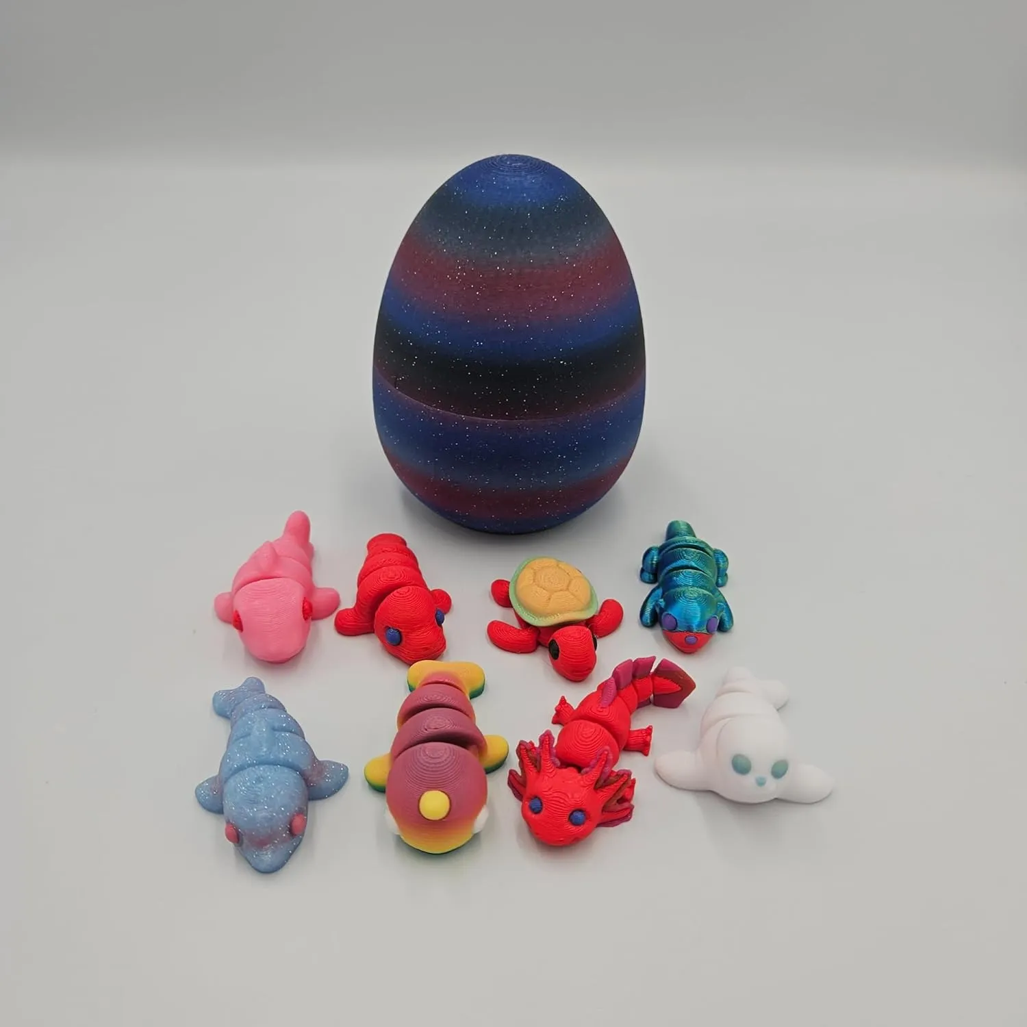 Mystery Mini Animal Packs - 3D Printed Articulating Figurines - Unique and Fun Designs Includes Mystery Egg - Stress Relief (Sea Pack)