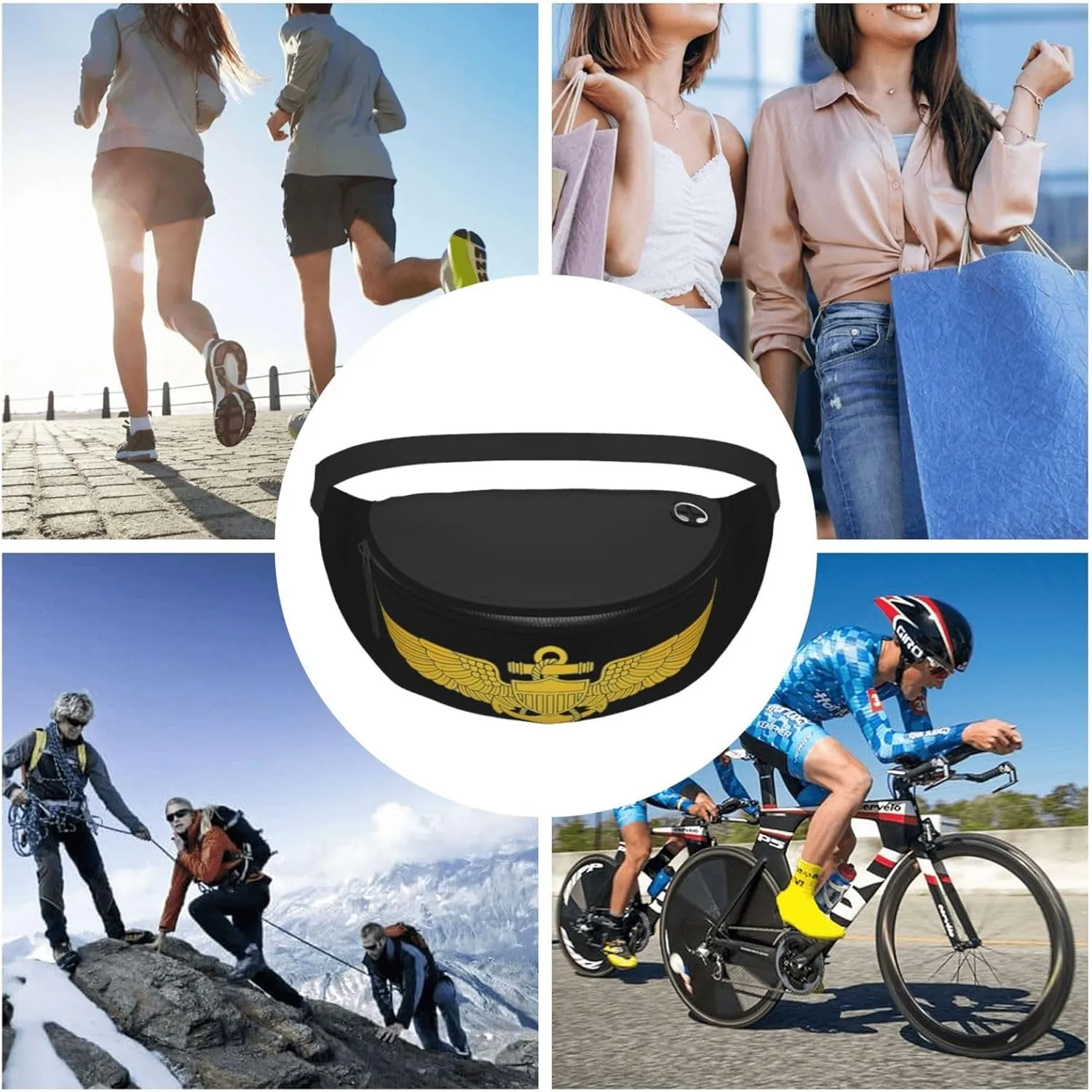 Naval Aviator Wings Unisex Leisure Waist Bag Outdoor Sports Running Waist Bag Business Travel Mobile Phone Bag