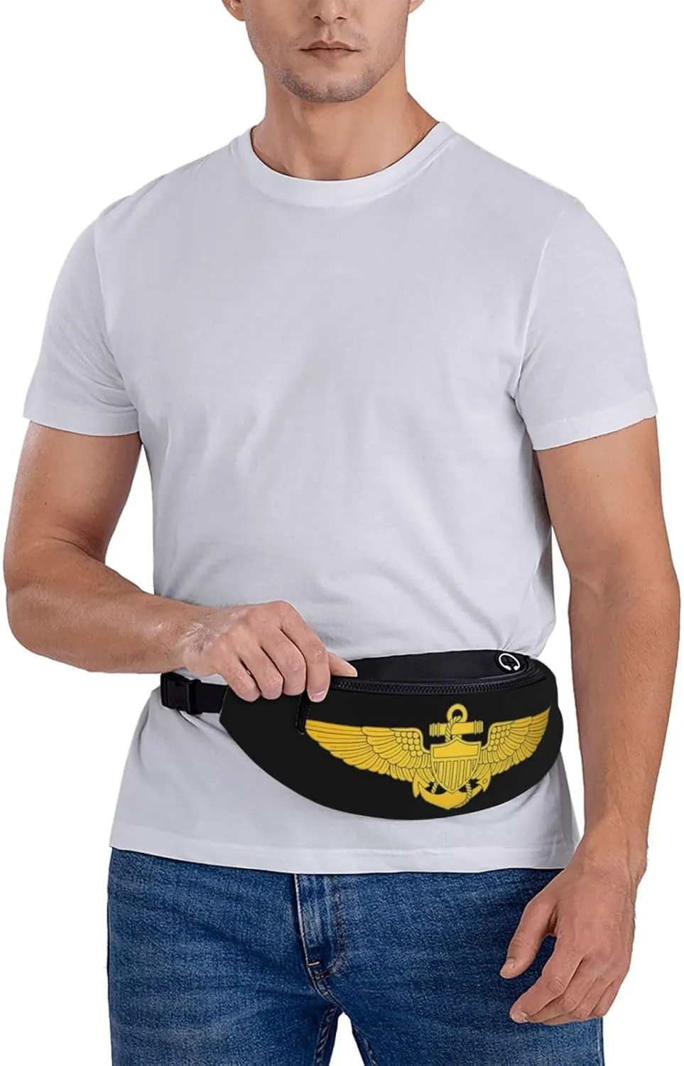 Naval Aviator Wings Unisex Leisure Waist Bag Outdoor Sports Running Waist Bag Business Travel Mobile Phone Bag