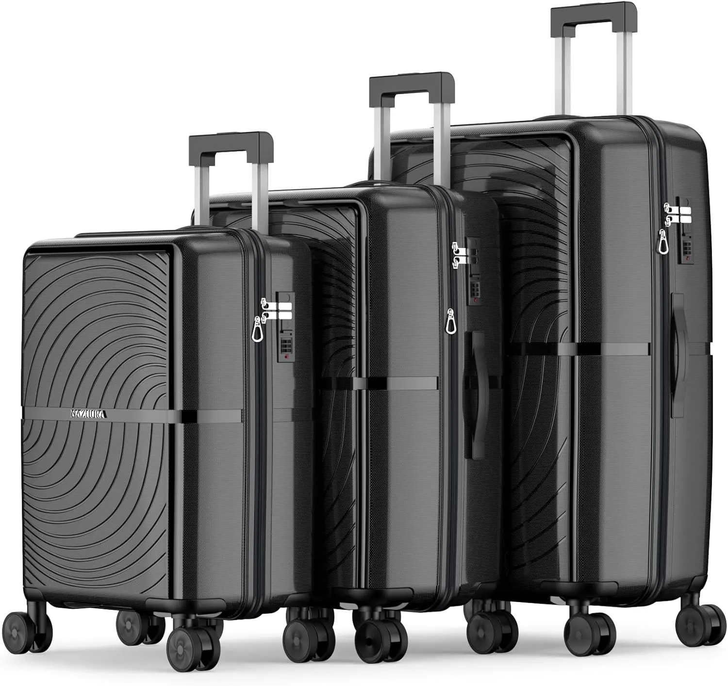 Nazhura Luggage Set, 3-Piece Hardside Suitcase Set, 20-inch, 24-inch, 28-inch Luggage, Carry on Luggage Set, Travel Luggage Set, Large Suitcase with Wheels