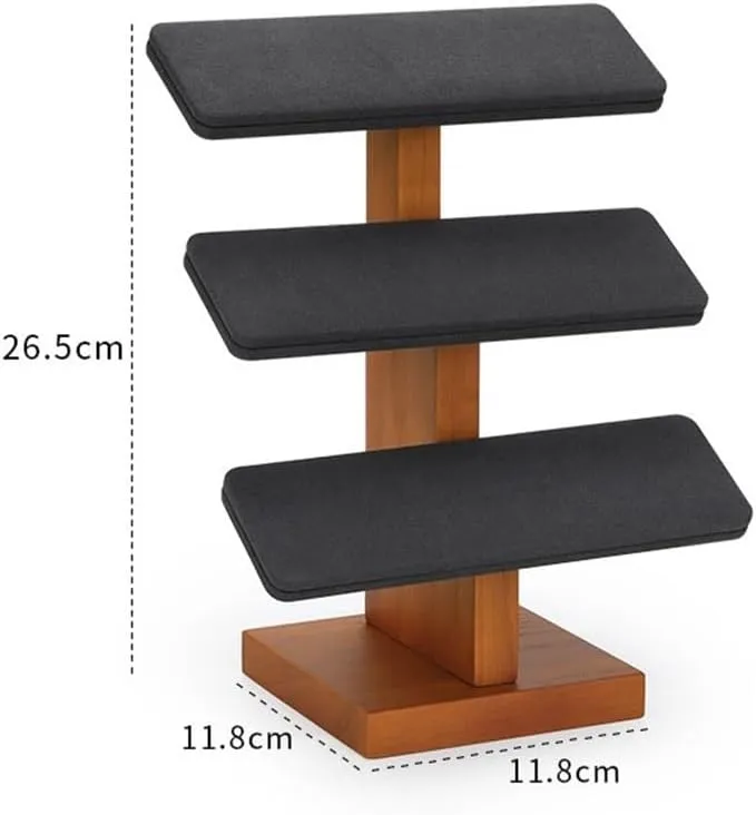 Necklace Display Stand Trapezoidal Ladder Display Rack Bracelet Watch Jewelry Storage Placement Shelf Jewelry Props Jewelry Display Set(Black,Large)
