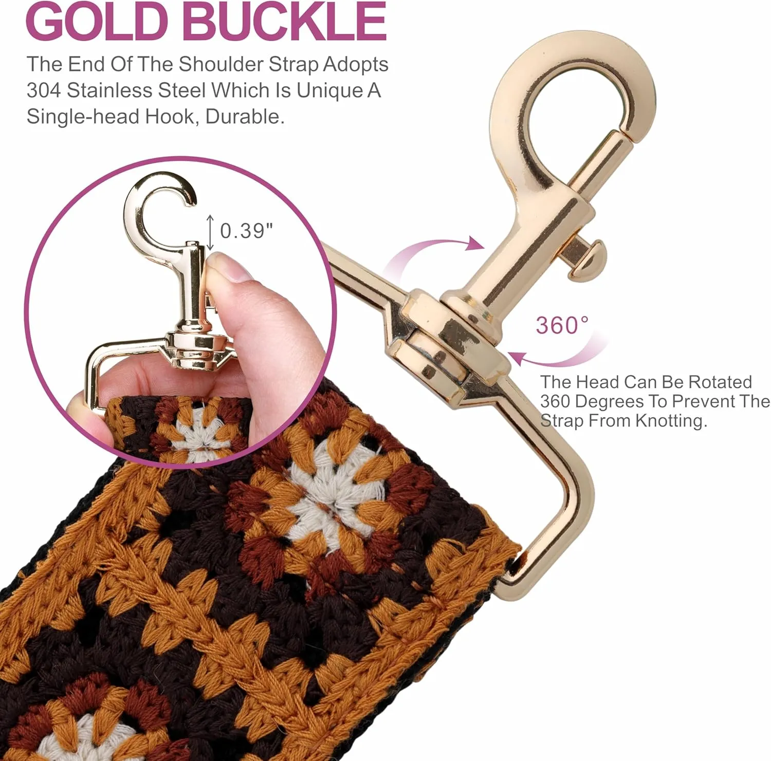 Nefelibata Purse Strap,2" Wide Purse Strap Adjustable Replacement,Multi-pattern Crossbody Handbag Strap