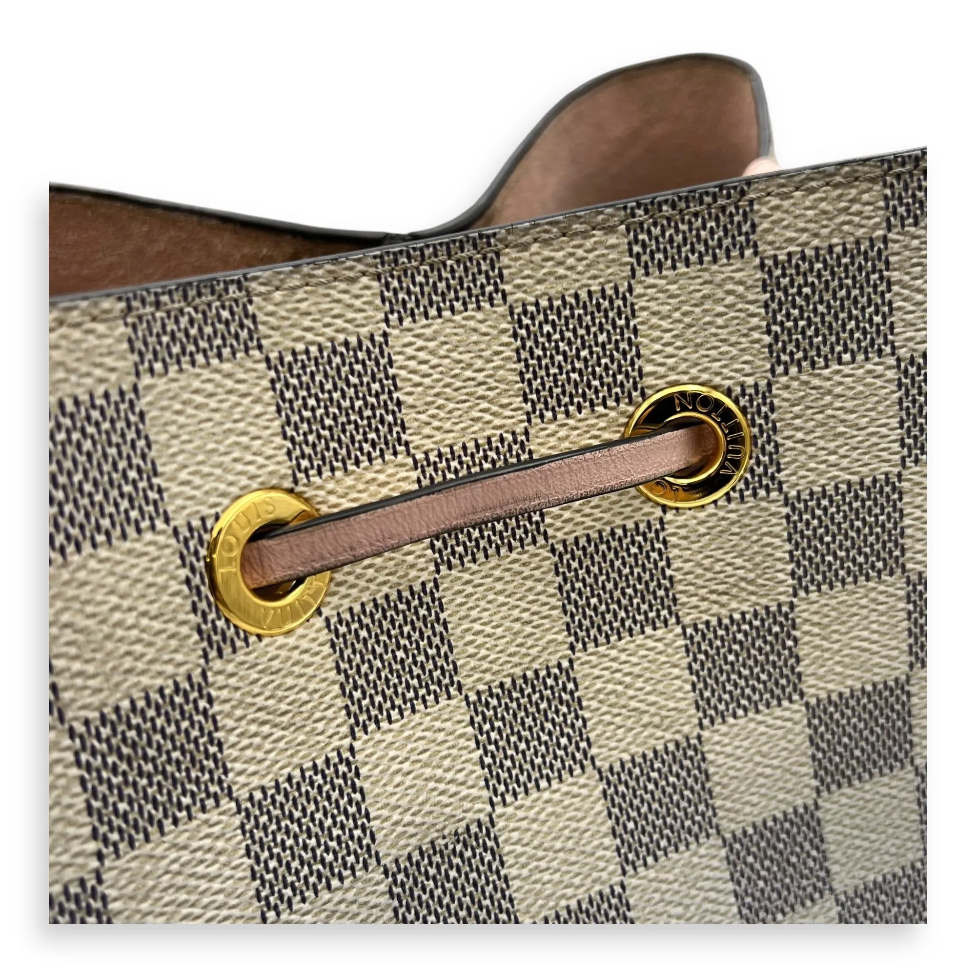 NeoNoe MM Azur Bucket Bag in Coated Canvas, Gold hardware