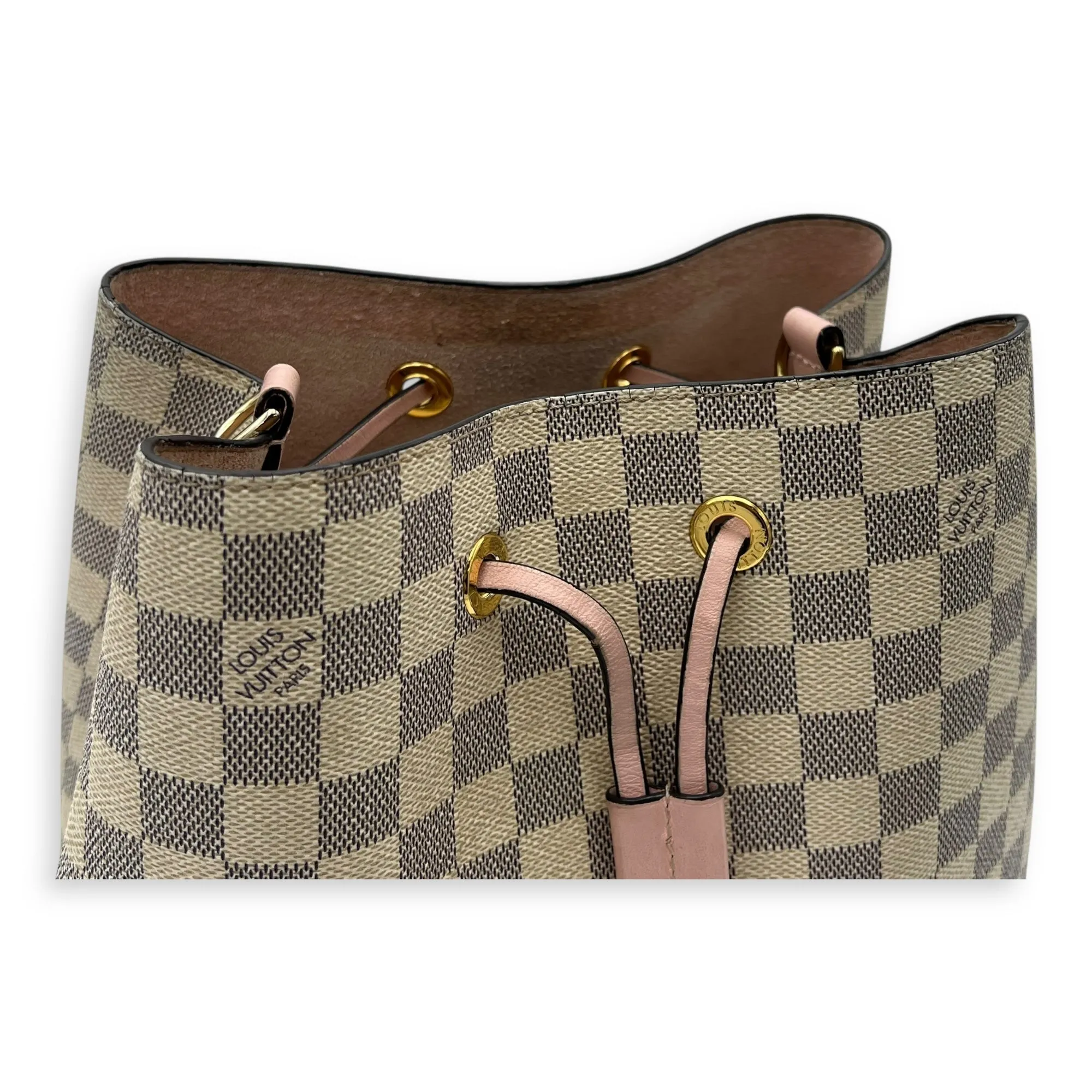 NeoNoe MM Azur Bucket Bag in Coated Canvas, Gold hardware