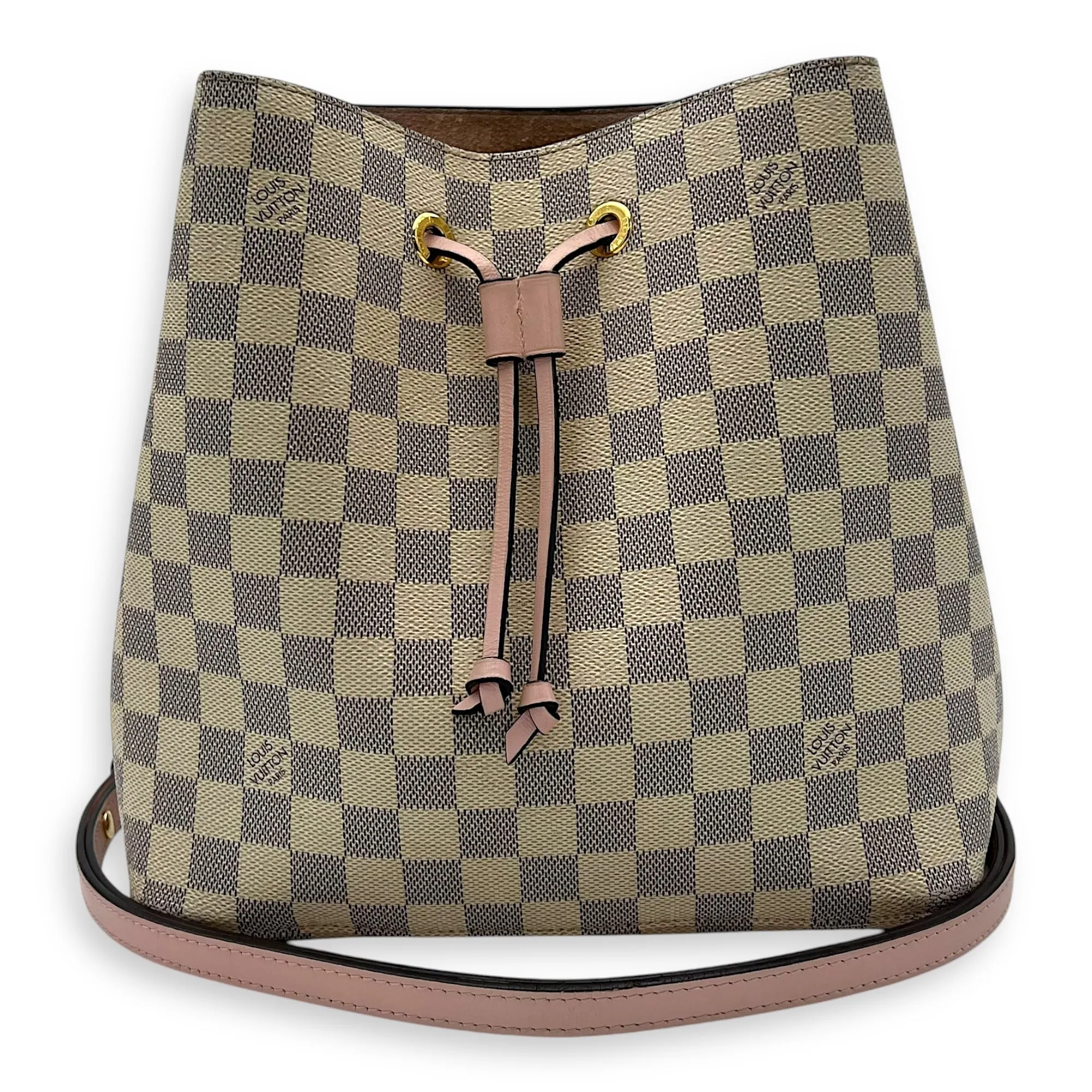 NeoNoe MM Azur Bucket Bag in Coated Canvas, Gold hardware