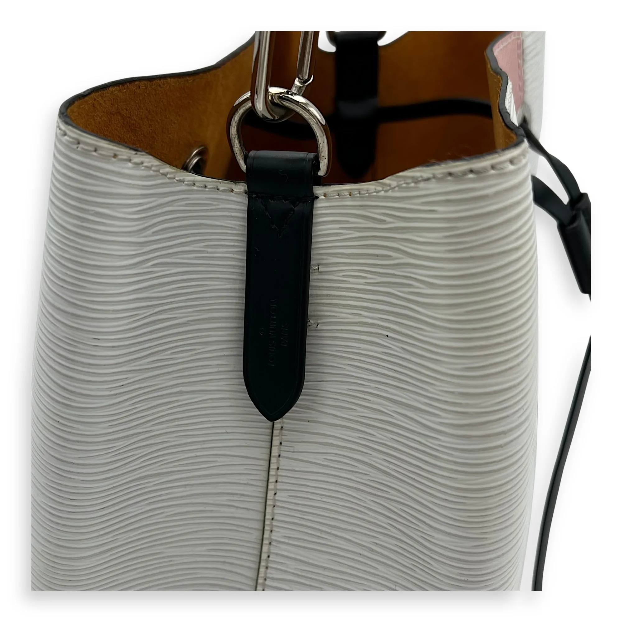 NeoNoe MM Bucket bag in Epi leather, Silver Hardware