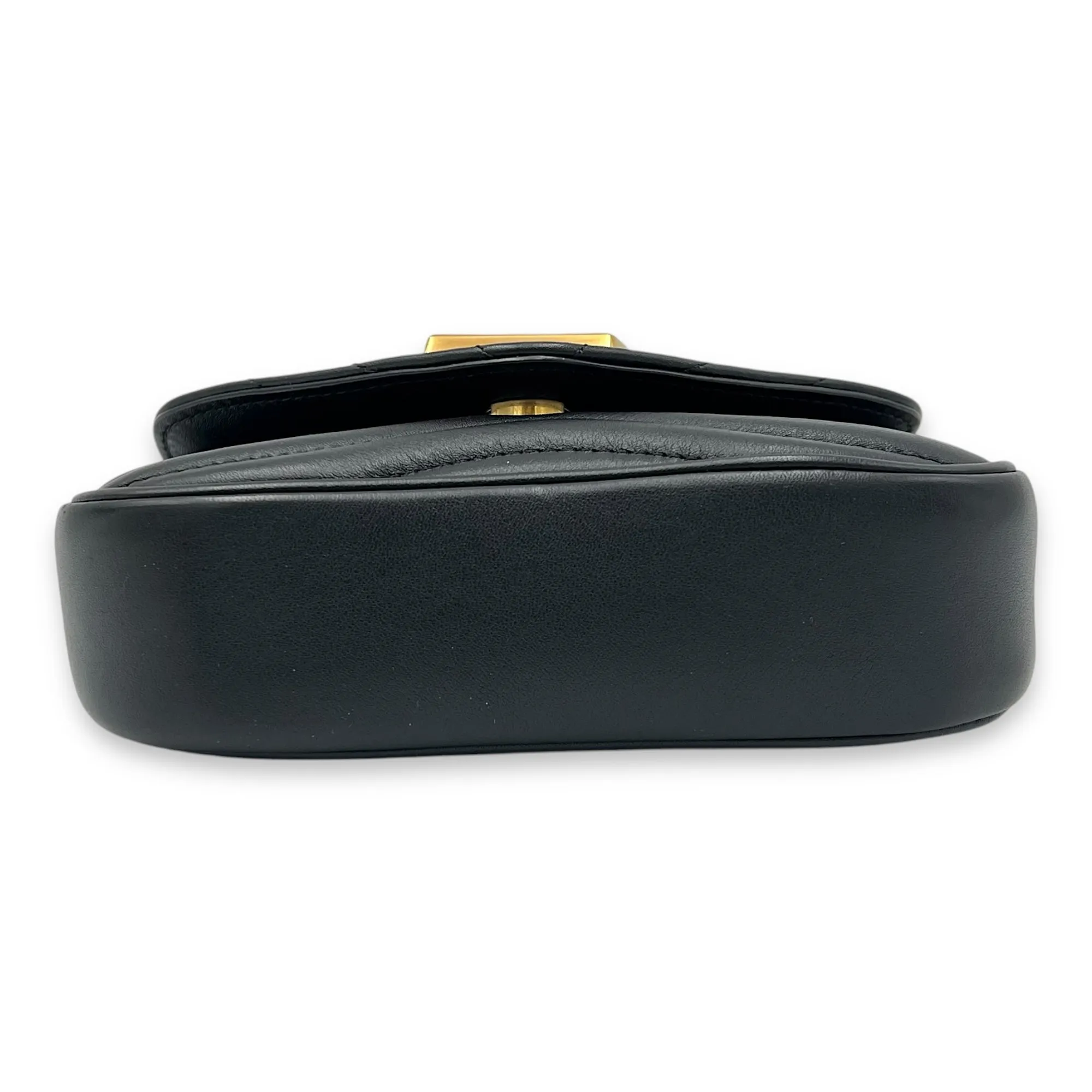 New Wave Crossbody Bag Black in Calfskin, Gold hardware