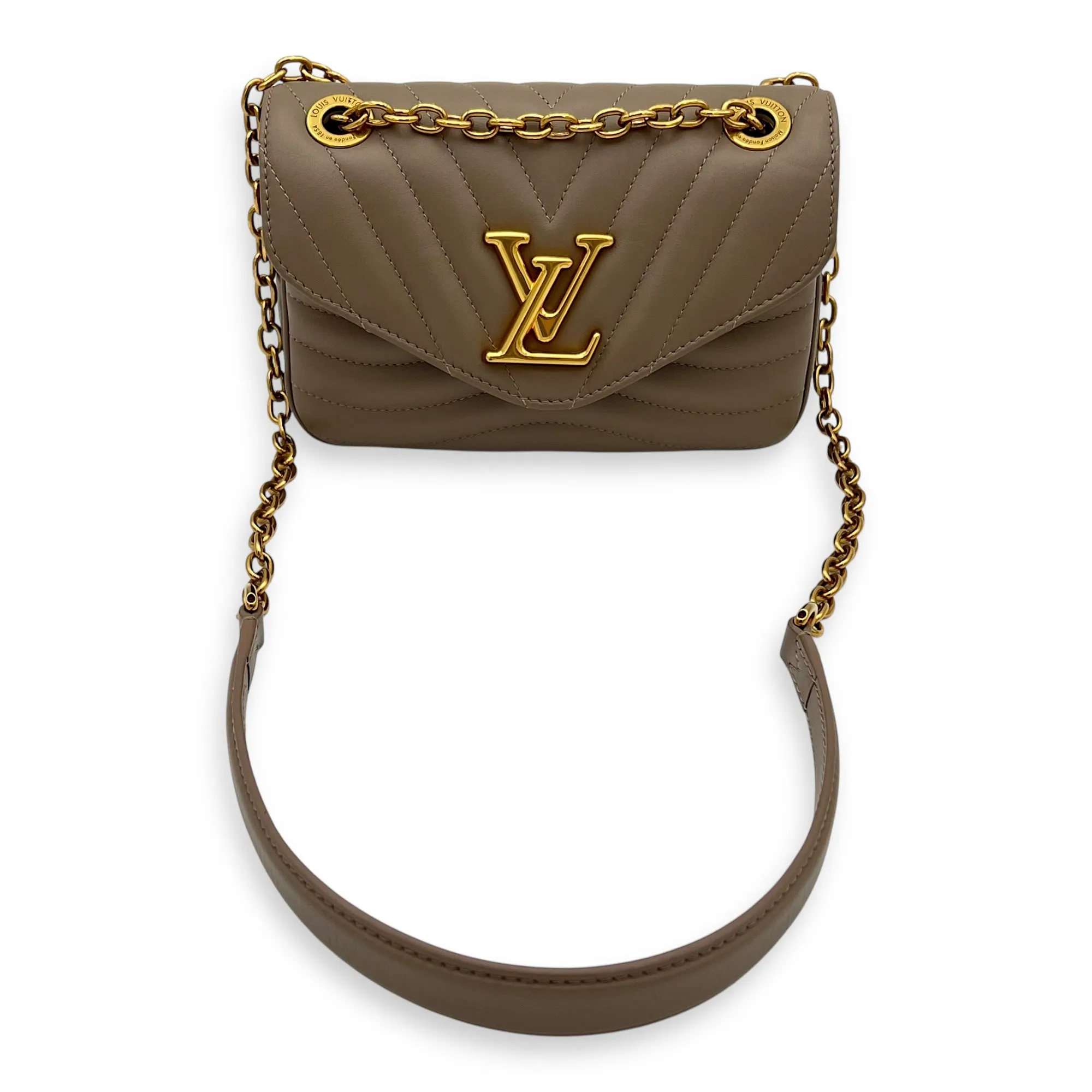New Wave PM Crossbody bag in Calfskin, Gold Hardware