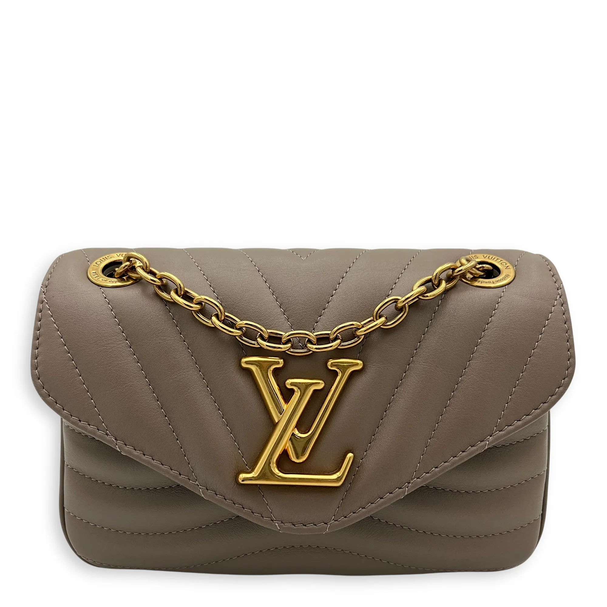 New Wave PM Crossbody bag in Calfskin, Gold Hardware
