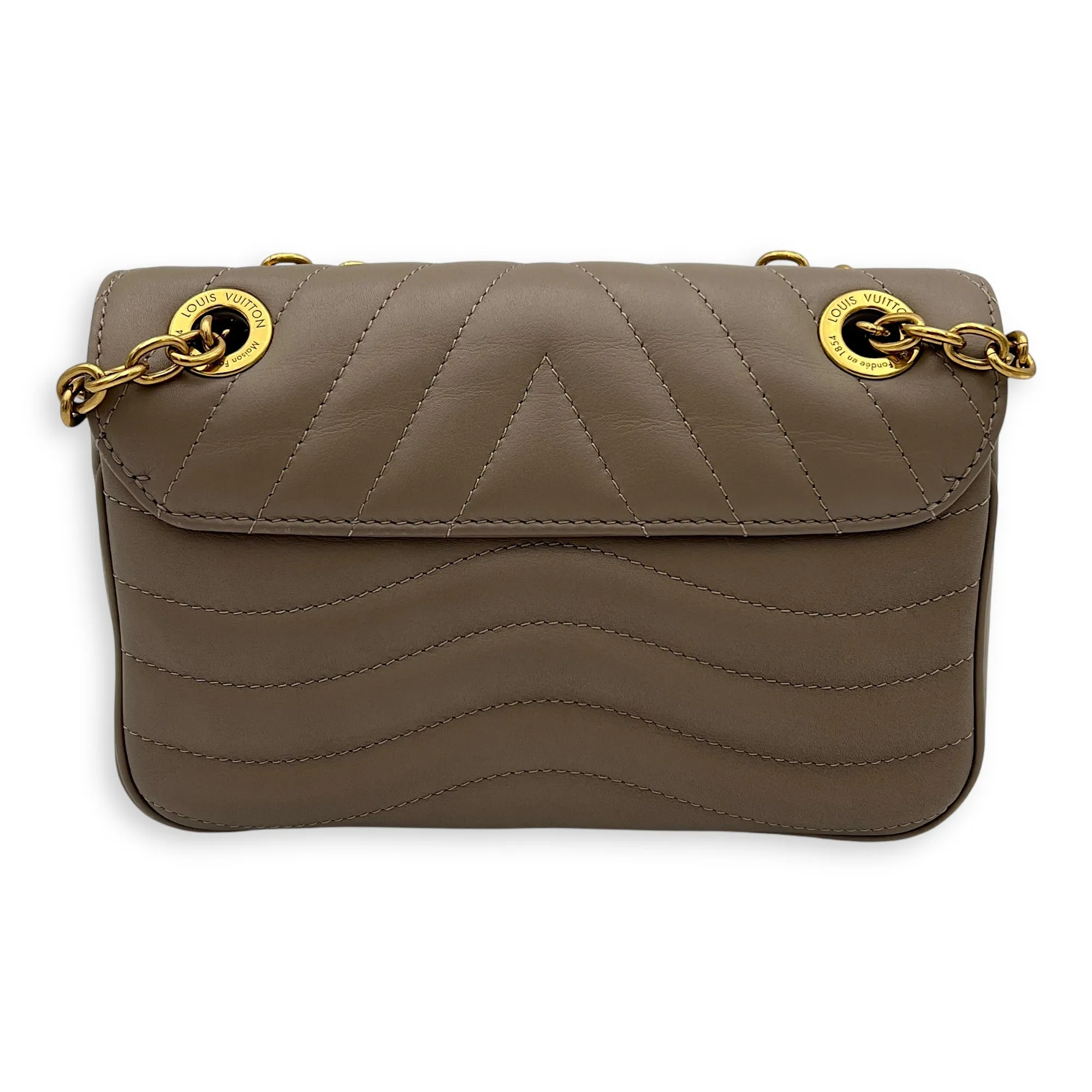 New Wave PM Crossbody bag in Calfskin, Gold Hardware