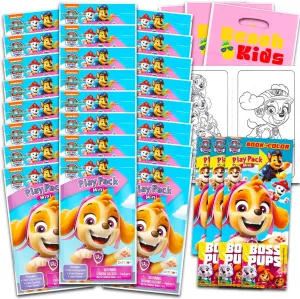 Nickelodeon Paw Patrol Skye Mini Party Favors Set for Girls - Bundle with 24 Skye Paw Patrol Play Packs with Coloring Pages, Stickers, More for Toddler Girls (Skye Birthday Party Supplies)