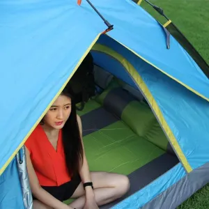 NIEH Tent Windproof Waterproof Camping Tent 3-4 Hydraulic Automatic Camping Tent Outdoor Shade Canopy Waterproof Tarp Sun Shelter for Mountaineering Hiking Picnic Outdoor Camping Supplies EAS