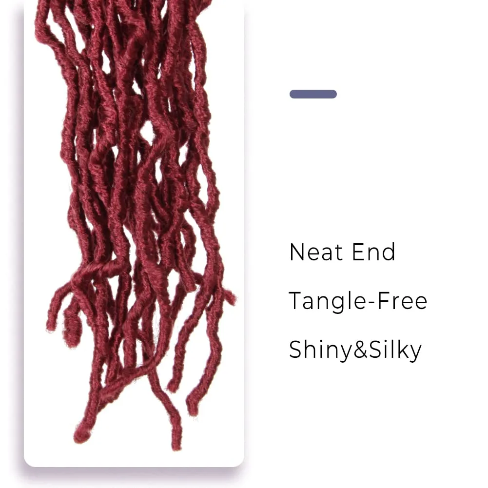 Niseyo Faux Locs Crochet Hair 10 Inch Soft locs, 6 Packs Short Crochet Locs Pre Looped Crotchet Straight Synthetic Hair Extensions (118#, Burgundy)
