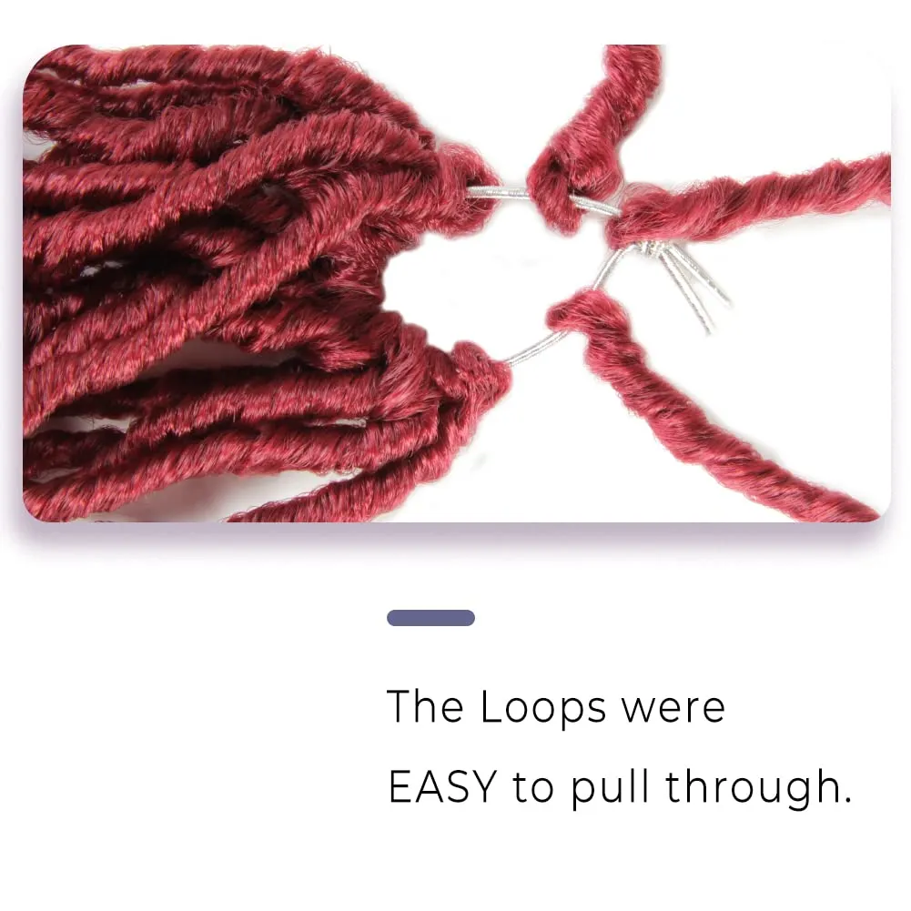 Niseyo Faux Locs Crochet Hair 10 Inch Soft locs, 6 Packs Short Crochet Locs Pre Looped Crotchet Straight Synthetic Hair Extensions (118#, Burgundy)