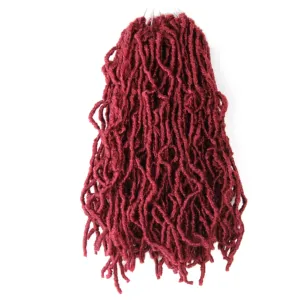 Niseyo Faux Locs Crochet Hair 10 Inch Soft locs, 6 Packs Short Crochet Locs Pre Looped Crotchet Straight Synthetic Hair Extensions (118#, Burgundy)