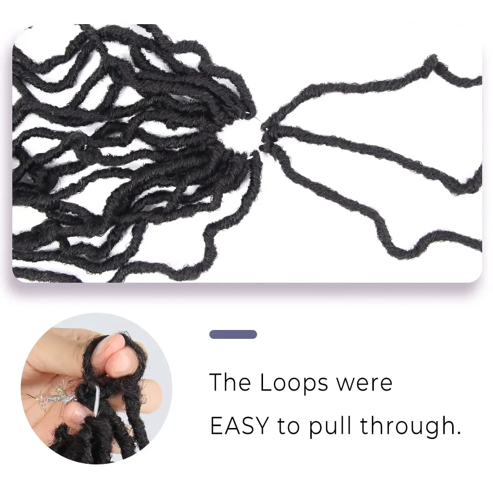 Niseyo Faux Locs Crochet Hair 30 Inch Soft Locs, 6 Packs Long Crochet Locs Pre Looped Crotchet Straight Synthetic Hair Extensions (2#, Off Black)