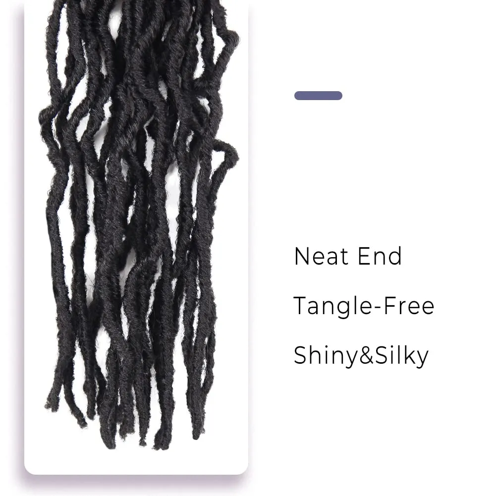 Niseyo Faux Locs Crochet Hair 30 Inch Soft Locs, 6 Packs Long Crochet Locs Pre Looped Crotchet Straight Synthetic Hair Extensions (2#, Off Black)