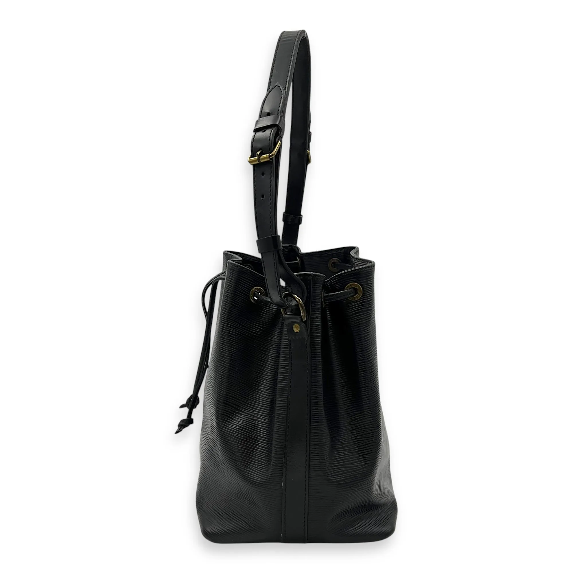 Noe Bucket Bag Black in Epi Leather, Gold hardware