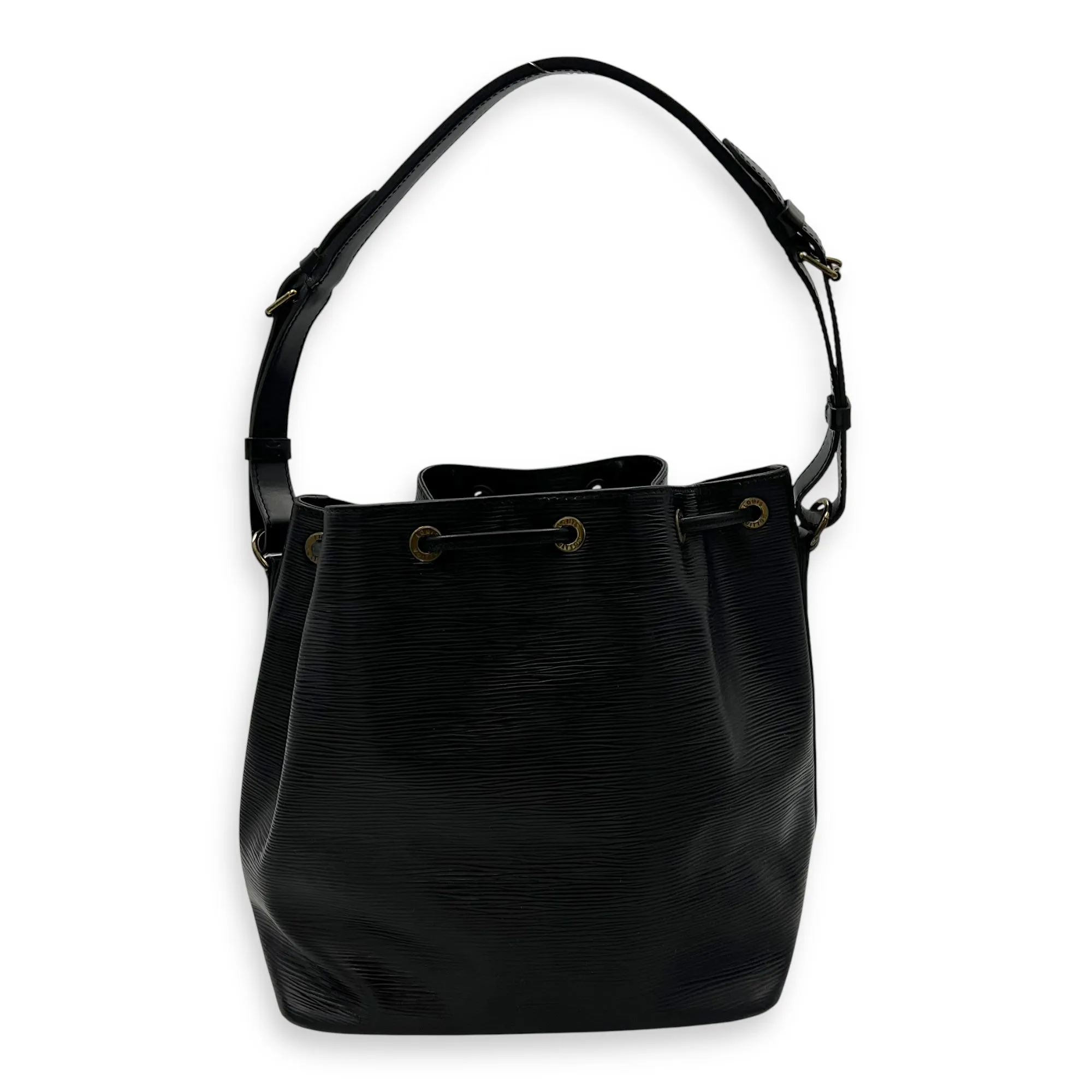 Noe Bucket Bag Black in Epi Leather, Gold hardware