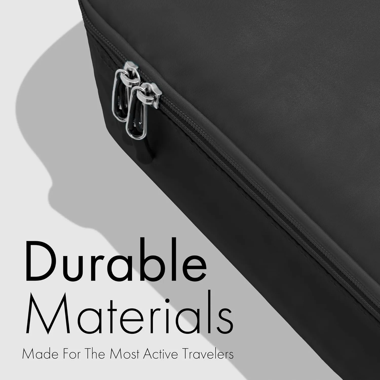 (Not Made In China) 8 Set Packing Cubes For Travel, Luggage and Suitcase Organizer Bags, Cruise Ship Essentials, TSA and Airline Approved Travel Accessories (Black)