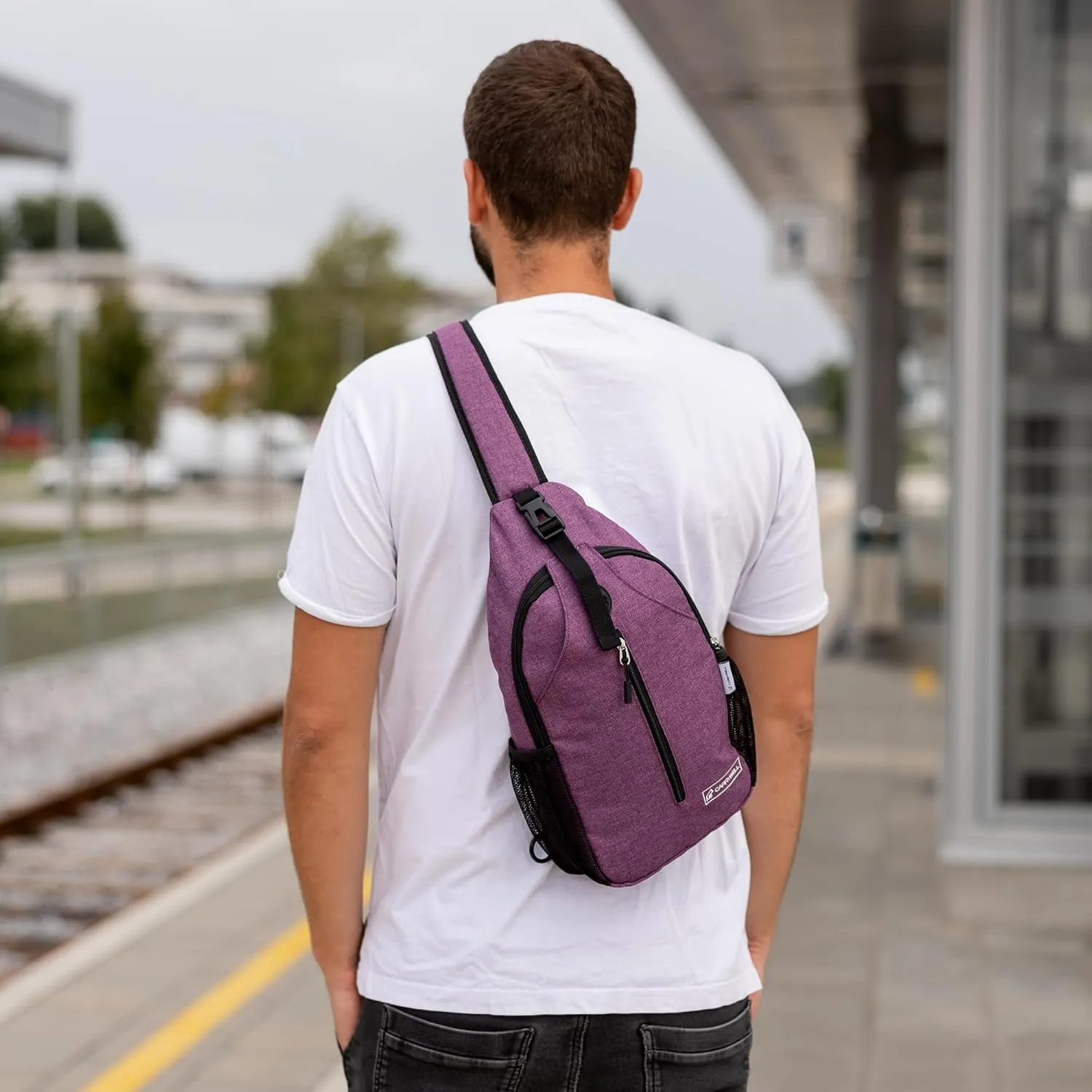 |Not Made In China| Crossbody Sling Backpack, Sling Bag For Travel and Hiking, Chest Bag