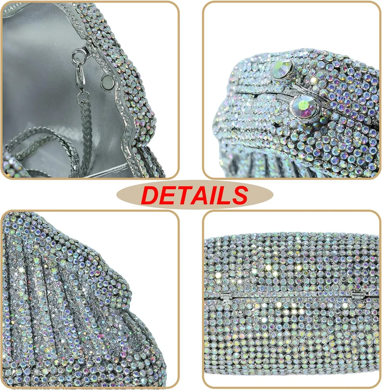 Novelty Crystal Clutch Coin Wallet Women Rhinestone Purse Sparkling Evening Bags for Wedding Party Prom Handbag