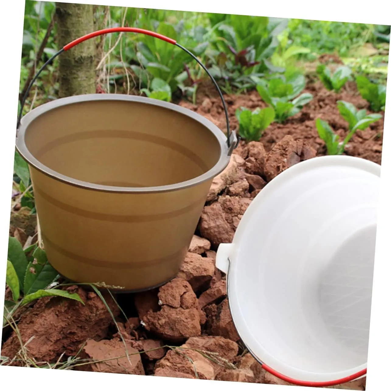 NUOBESTY 2pcs Thicken Plastic Storage Bucket Durable Cement Bucket for Construction Sites Wear Resistant Sun for Outdoor Use Versatile Garbage Bin