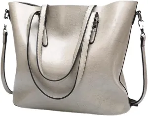 Oil Leather Tote Bag Fashion Ladies Big Bag Shoulder Crossbody Bag