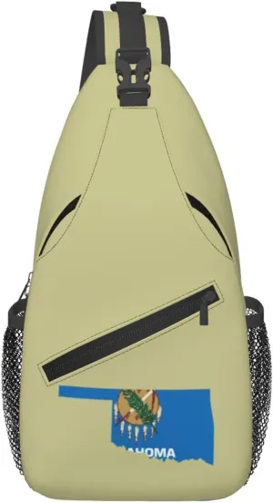 Oklahoma Terrain Map Crossbody Bags For Women Men Chest Backpack Gym Shoulder Bag Travel Outdoor Sports Casual Crossbody Bags