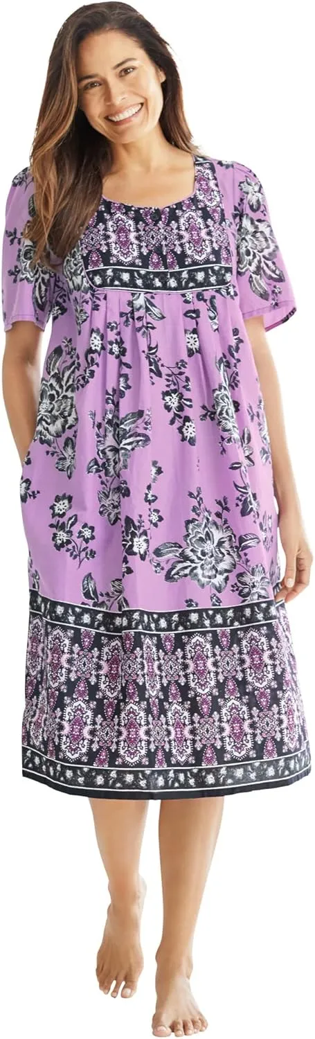Only Necessities Plus Size Mixed Print Short Lounger