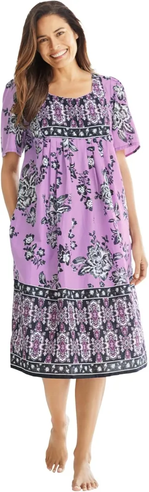 Only Necessities Plus Size Mixed Print Short Lounger