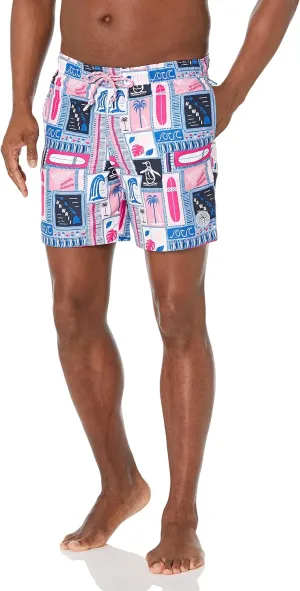 Original Penguin Men's SWM Volley Surf Print Swim
