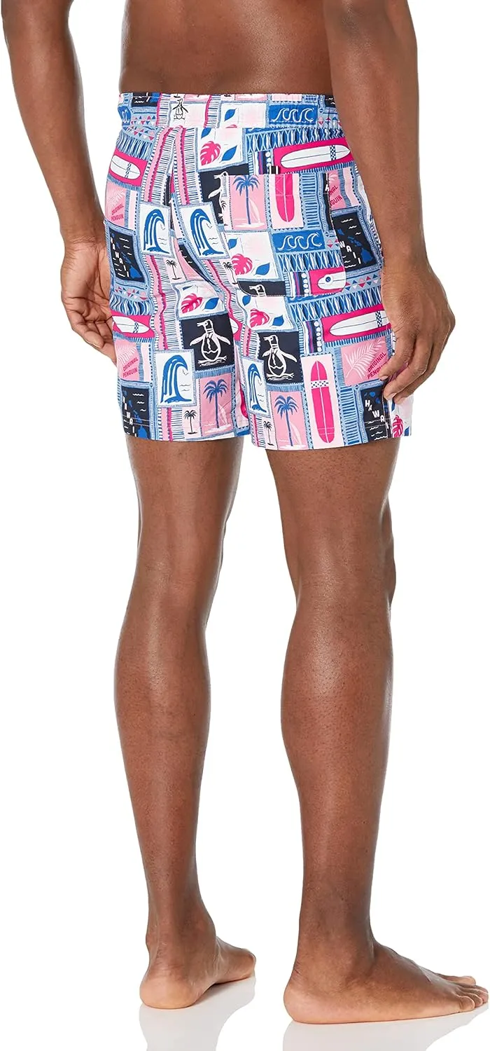 Original Penguin Men's SWM Volley Surf Print Swim