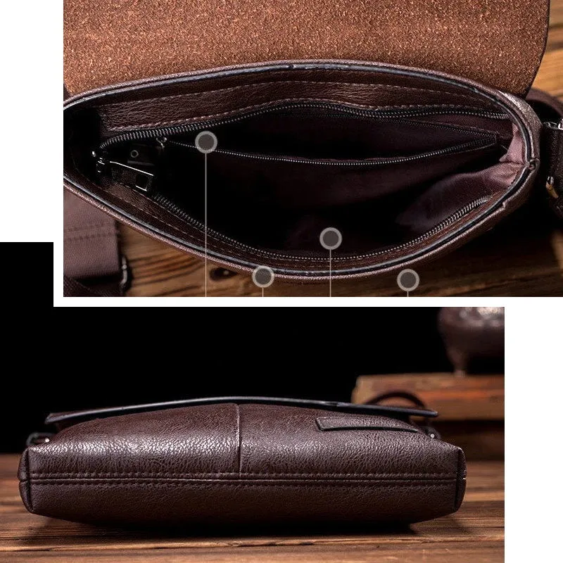 OSKA Men's Shoulder Bag Crossbody Pu Leather - Black