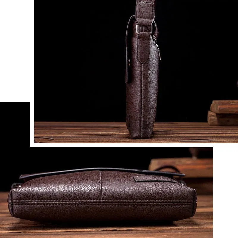 OSKA Men's Shoulder Bag Crossbody Pu Leather - Black