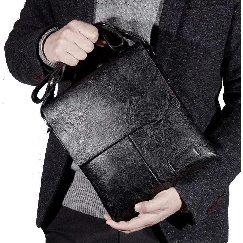 OSKA Men's Shoulder Bag Crossbody Pu Leather - Black