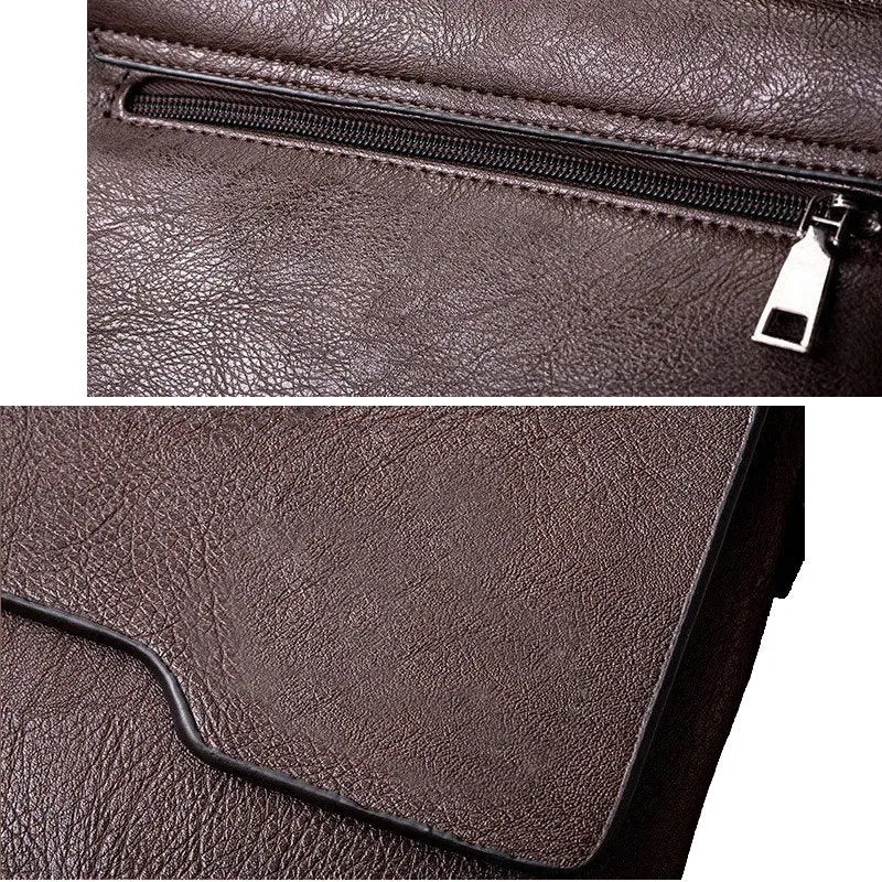 OSKA Men's Shoulder Bag Crossbody Pu Leather - Black