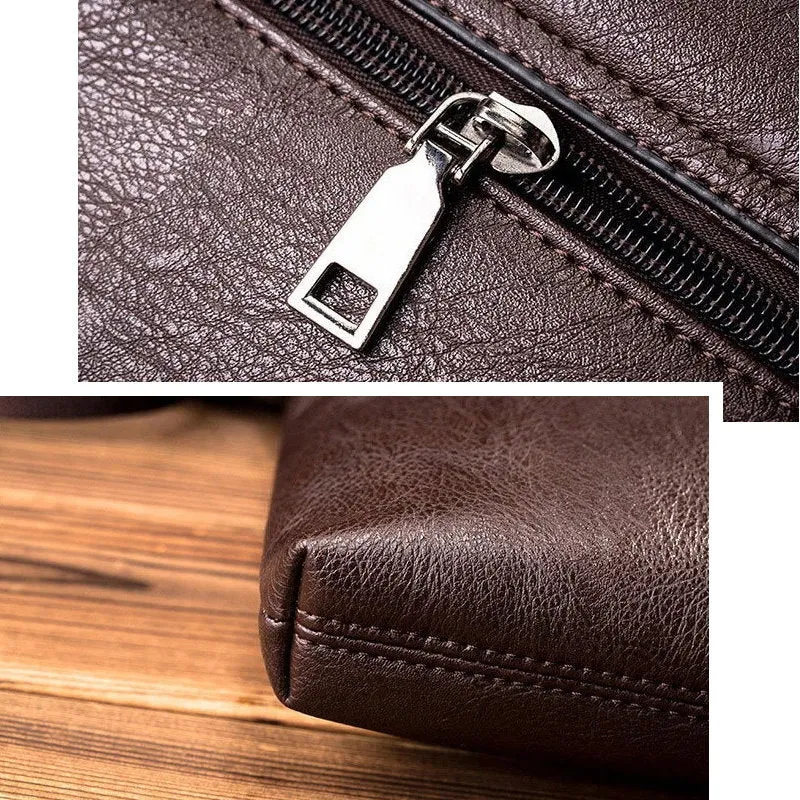 OSKA Men's Shoulder Bag Crossbody Pu Leather - Black